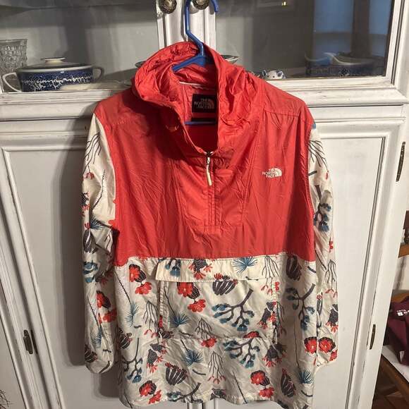The North Face Jackets & Blazers - The North Face Fanorak Packable Windbreaker Jacket - Floral/Coral, Size XL